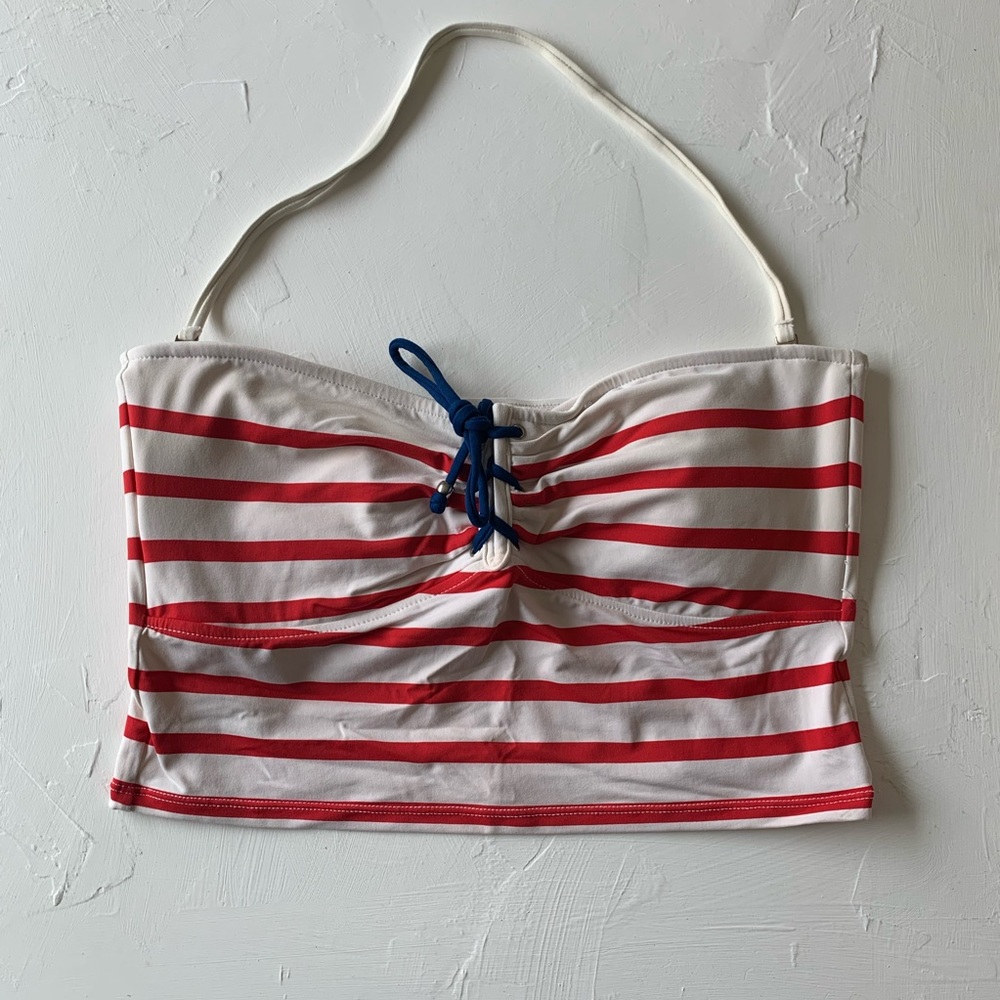 Ralph Lauren Striped Longline Bikini Top